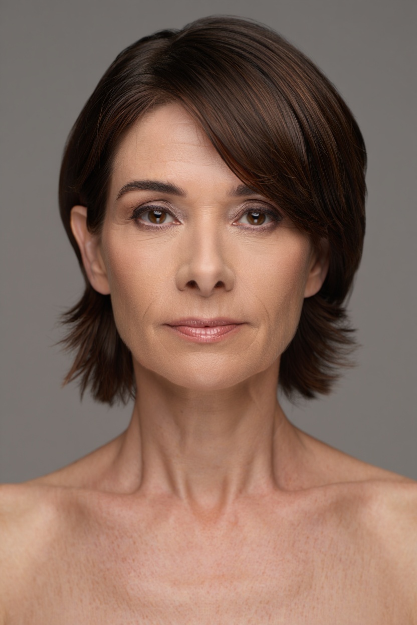 Modèle de coupe courte effilée femme 50 ans à adopter