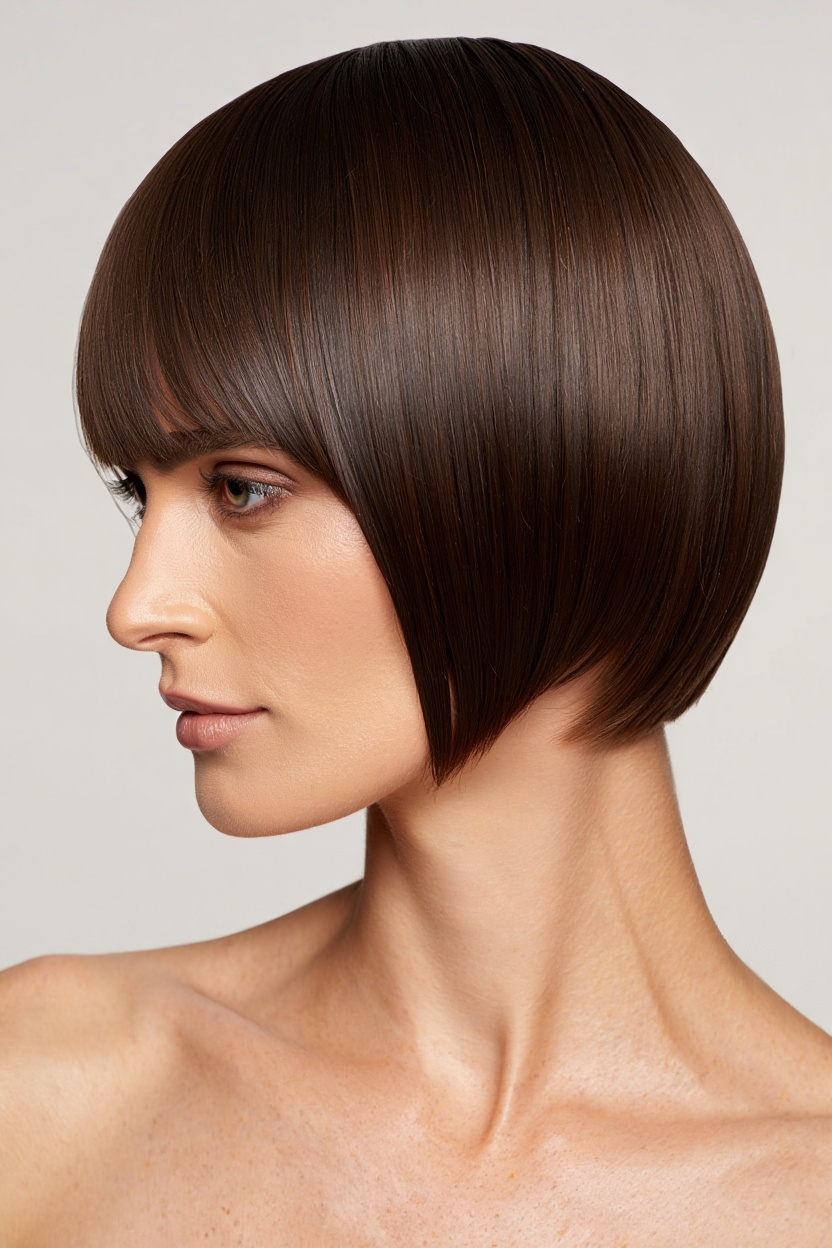 Coupe courte effilée femme 50 ans avec frange élégante