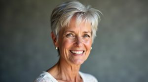 Effilé coupe de cheveu court femme : chic après 60 ans